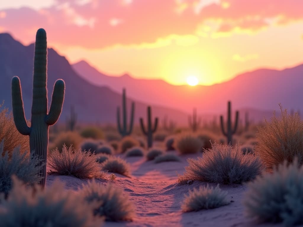 Tucson desert landscape with mountains in background highlighting professional yard cleanup services