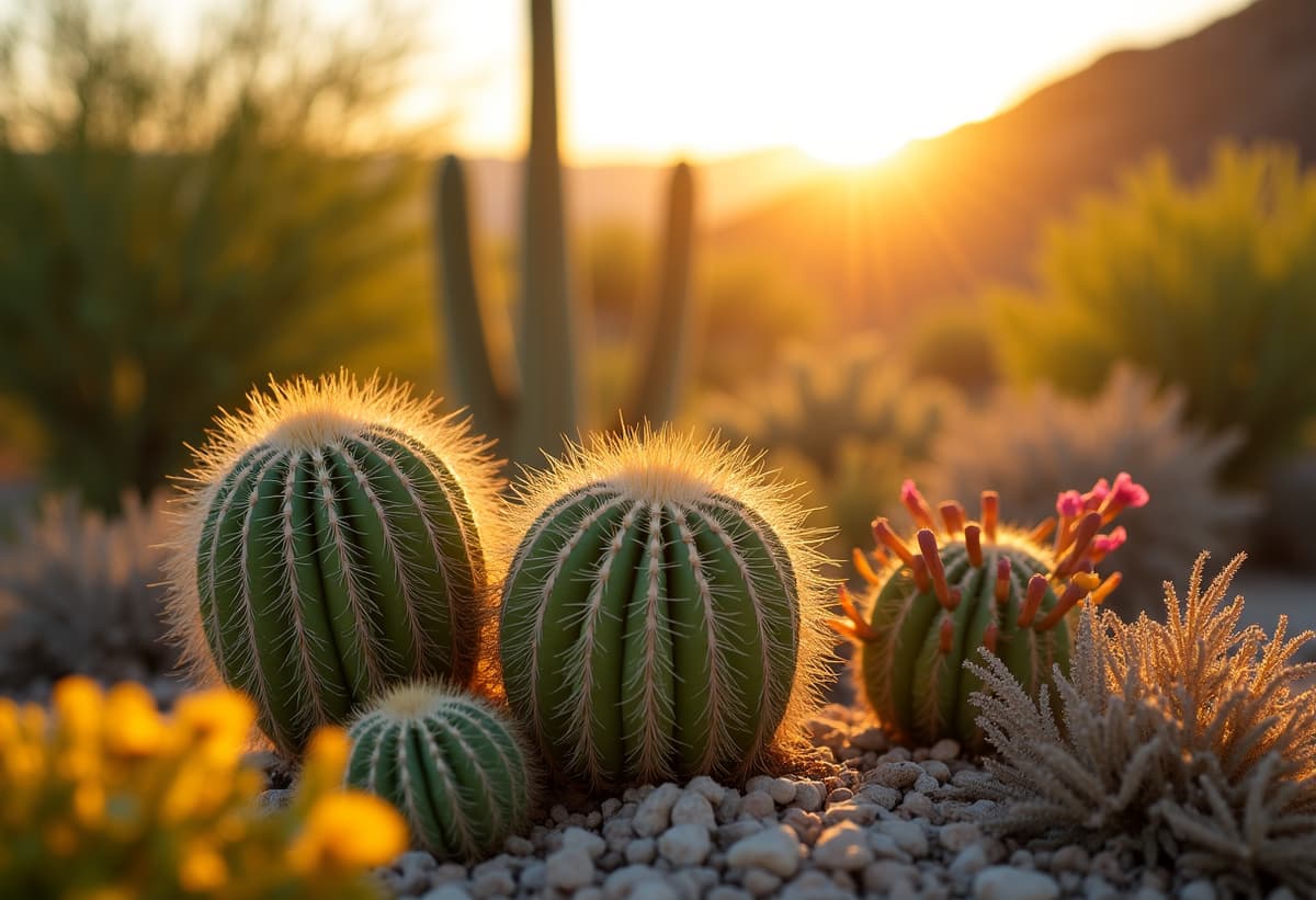 Xeriscape garden with desert plants in Tucson, Arizona