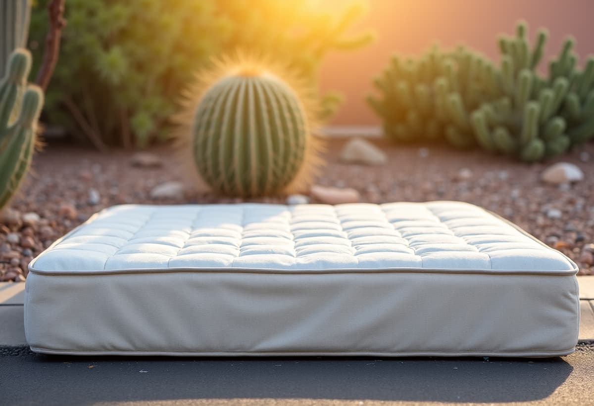 discarded mattress and box spring ready for removal in Tucson, AZ