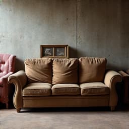 Pile of unwanted basement furniture in Tucson before hauling