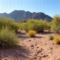 Brush clearing project in Vail, Arizona, showing a clean desert landscape after debris removal