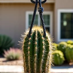 Cactus and native plant removal during yard cleanup in Casas Adobes