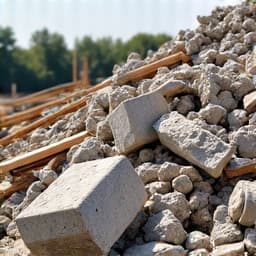 Before image of construction debris at a property in Marana. This photo depicts a residential construction site with scattered waste, wood, and other materials awaiting professional debris hauling services.