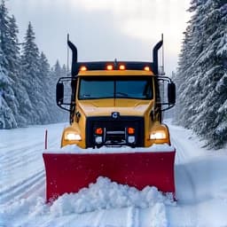 Deep snow clearing operation on Oracle Ridge, Mt. Lemmon. Specialized equipment handling significant snowfall in a remote, high-altitude residential area near Oracle Ridge.