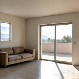 Cluttered living room before furniture removal in Tucson