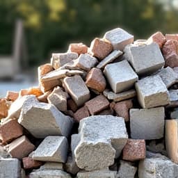 Before: Various junk and construction waste awaiting transport in Marana. Miscellaneous junk items and construction waste, including old furniture and packaging, gathered for disposal at a site in Marana.