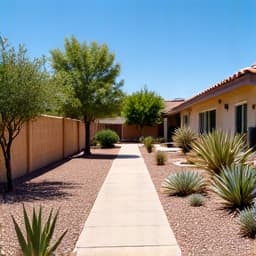 Tucson landscped yard after cleanup in Sam Hughes