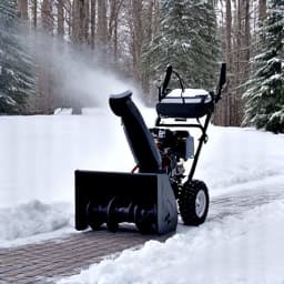 Residential snow clearing on a driveway in Summerhaven. A pristine residential driveway after professional snow removal, providing clear access for homeowners in Summerhaven.
