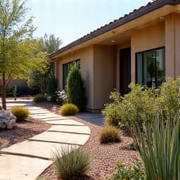 Xeriscape front yard makeover featuring native desert flora in Marana.