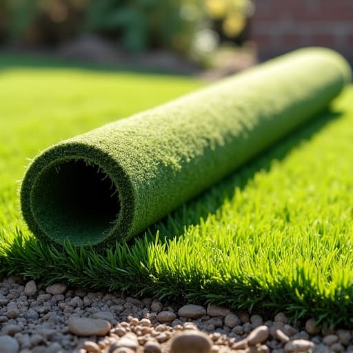 Freshly installed sod lawn at a residential property after professional installation