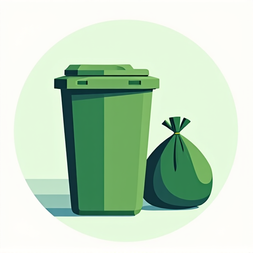 landscaping tools and junk removal items illustration