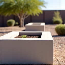 Before: Empty planter beds in a Green Valley home