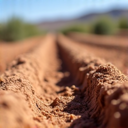 Madera Highlands drip irrigation system trenching by JB Landscaping. Trenches are being dug to lay new irrigation lines, demonstrating the essential groundwork for an efficient watering system.