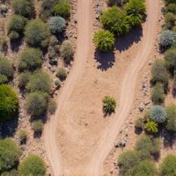 Brush clearing site before Saguaro National Park. A heavily overgrown lot with dense desert brush near Saguaro National Park West, Marana, AZ, prior to clearing.