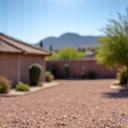 Clean residential backyard after junk removal service in Oro Valley. This image depicts a neatly cleared backyard space, free of clutter and debris, showcasing the efficiency of professional junk removal.