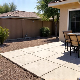 Patio extension with decorative gravel at a Green Valley home