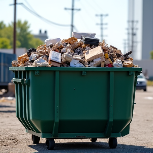 Illegal dumping site with scattered trash and debris