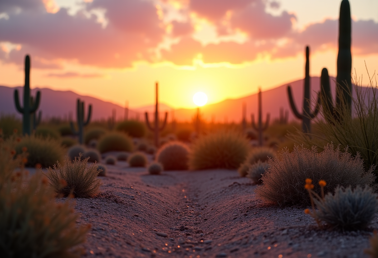 Tucson landscaper discussing project with homeowner