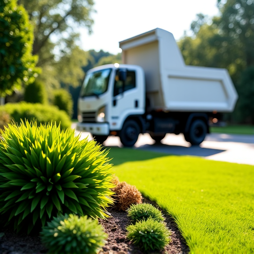 Large pile of garden waste and debris ready for junk removal after yard cleanup