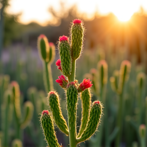 Tucson desert garden with plants prepared for monsoon season