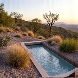 Advanced water harvesting system integrated into a hillside landscape for sustainability